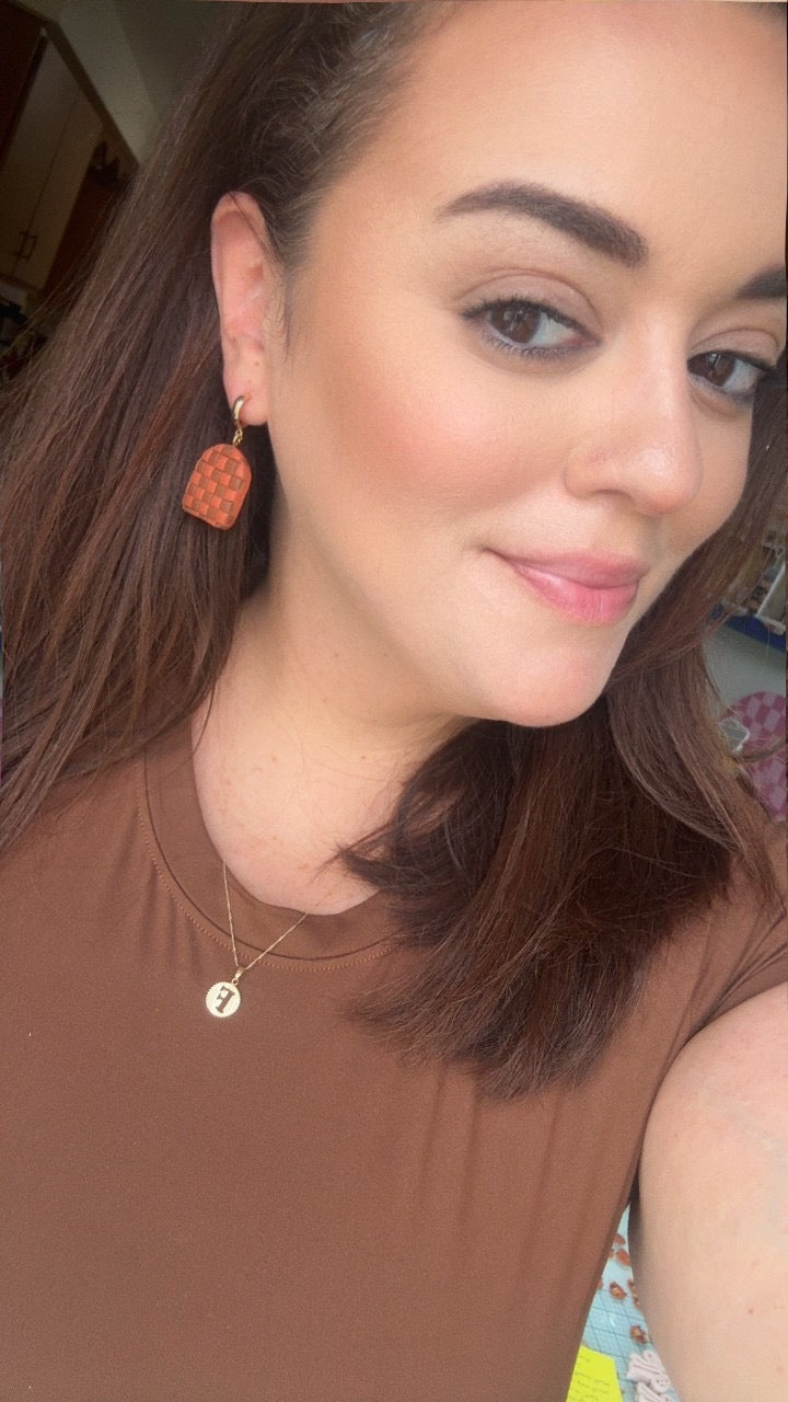 Fall Checkered Hoop Dangle