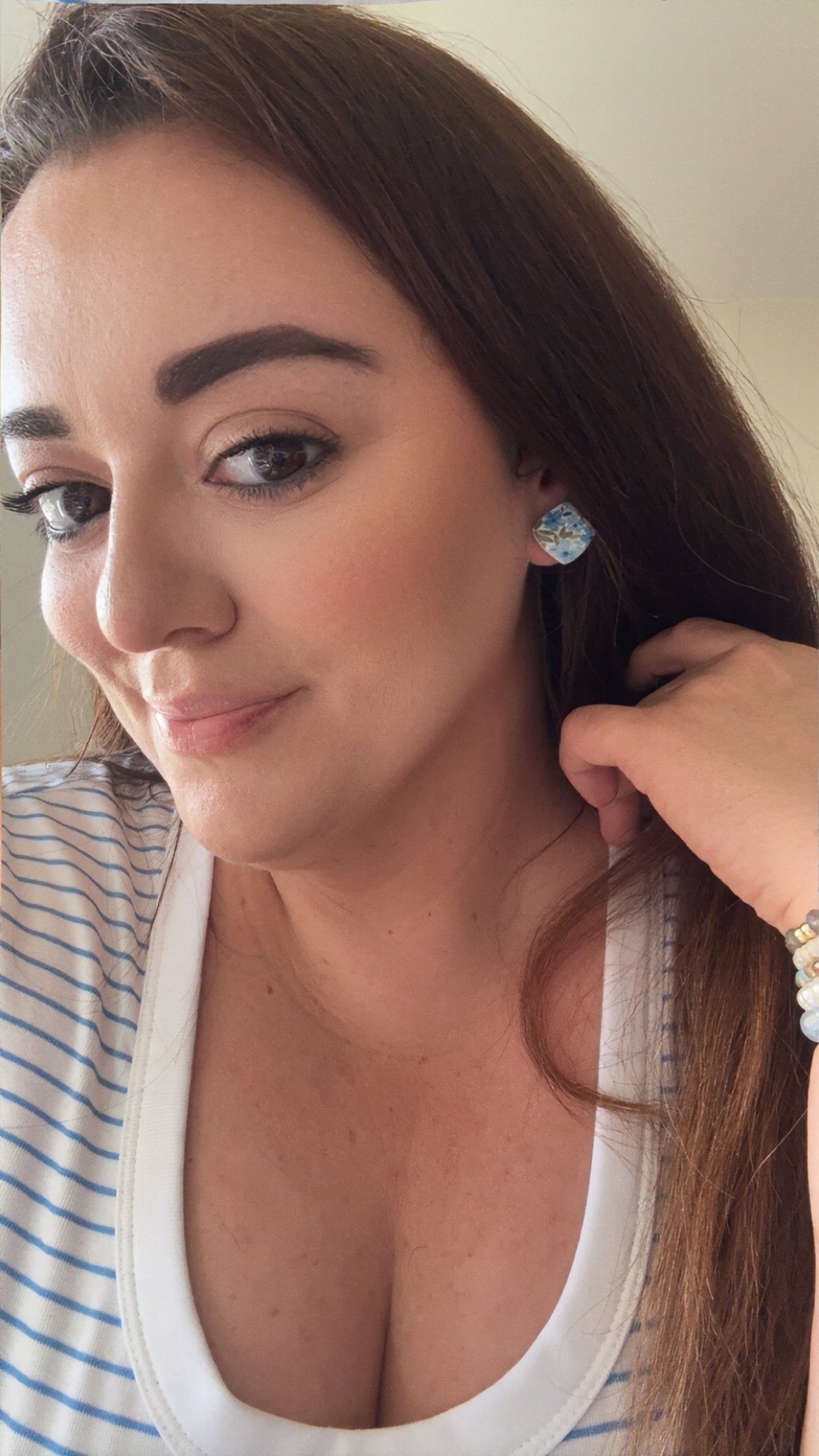 Something Blue Floral Studs