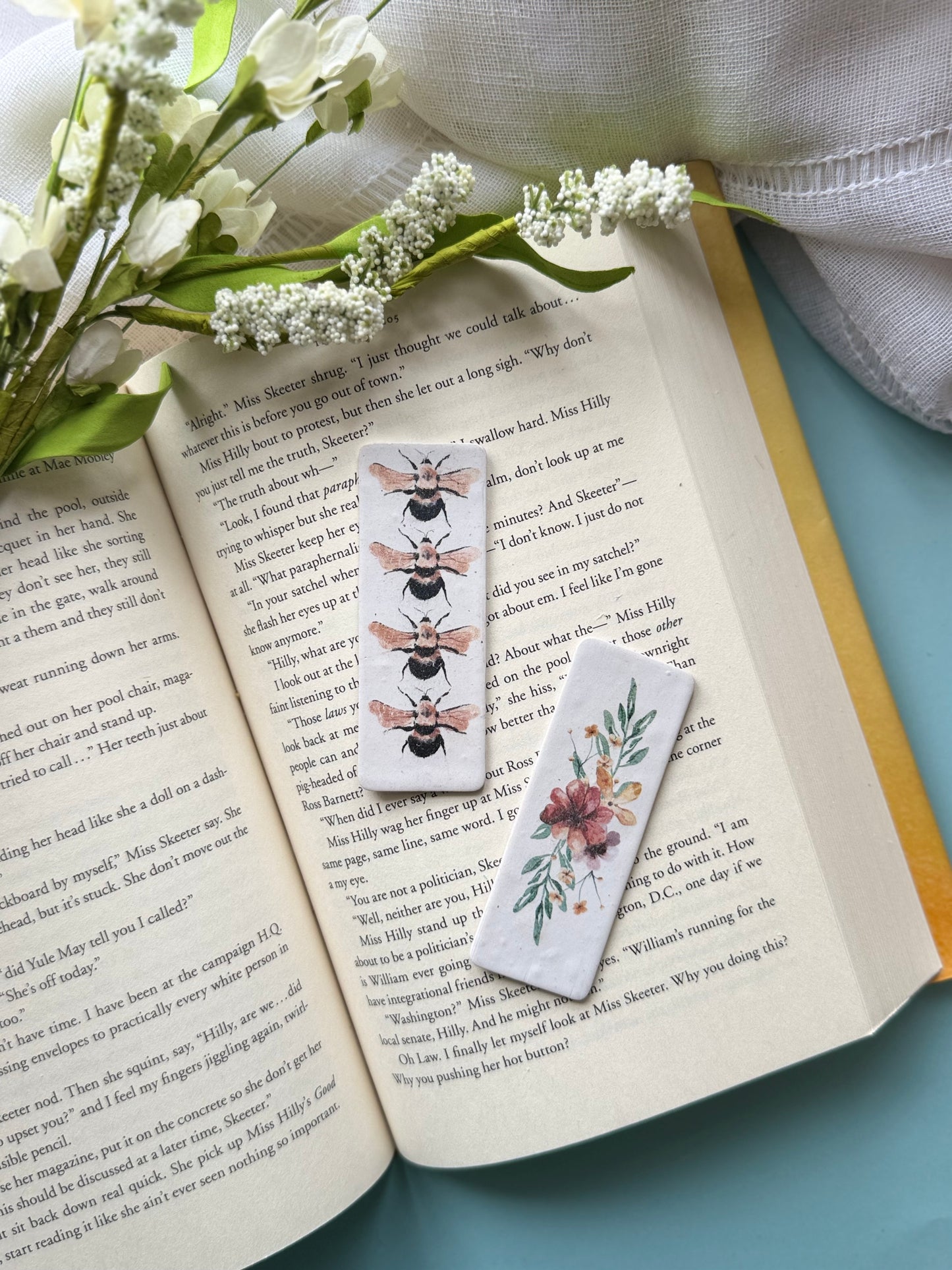 Bees + Florals Bookmarks