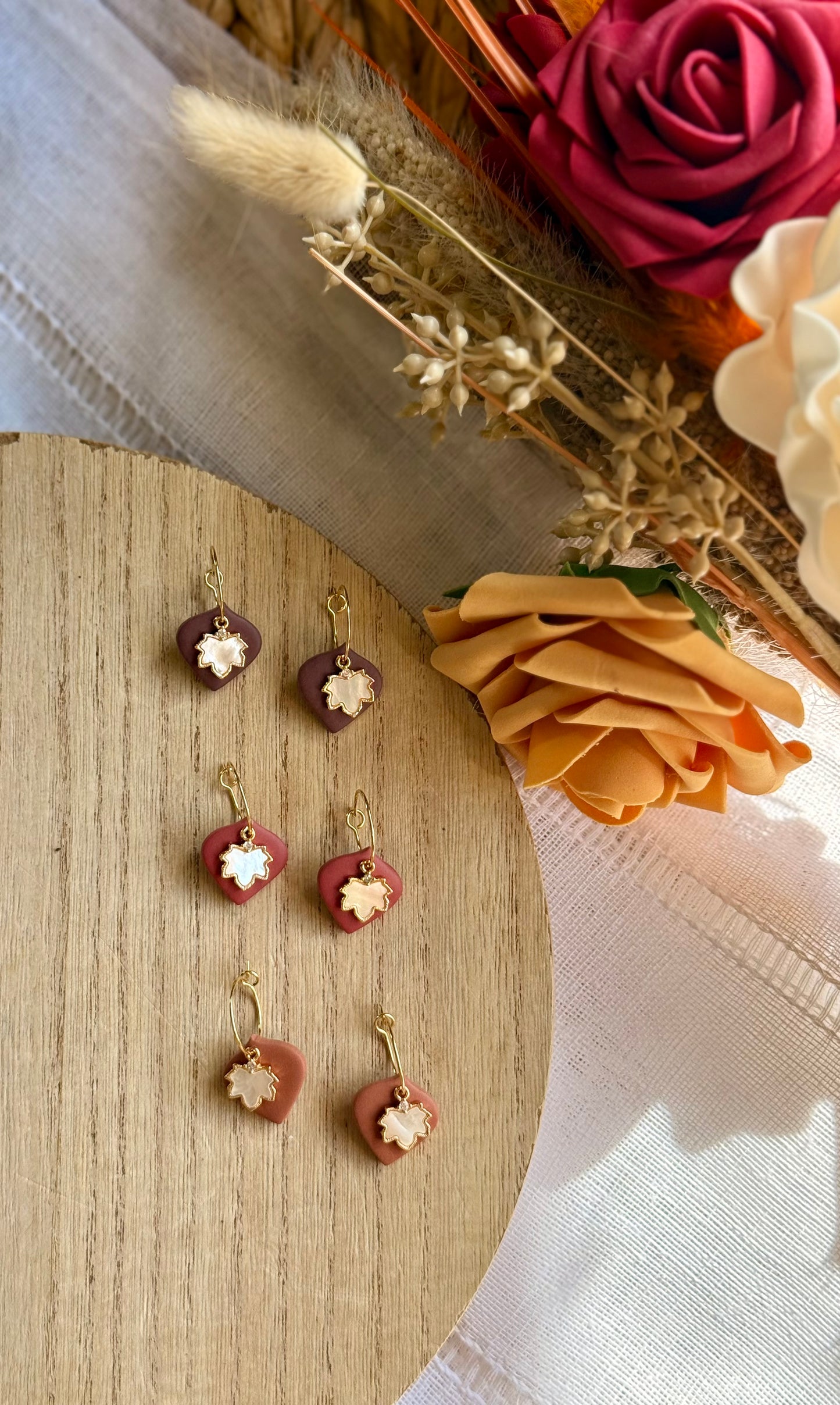 Dainty Maple Leaf Hoop