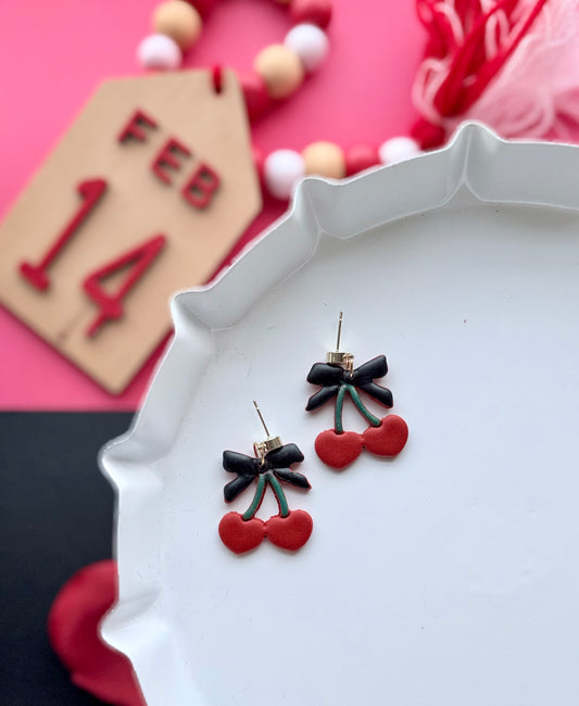 Bows + Cherry Dangle
