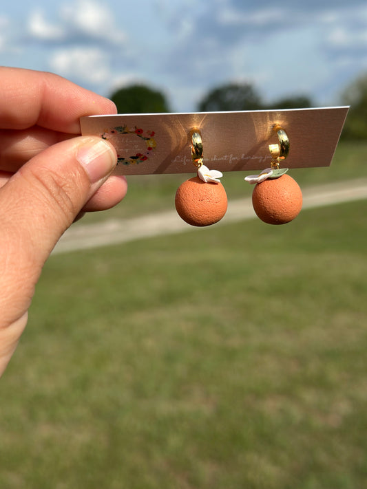 Orange Blossom Hoop Dangles