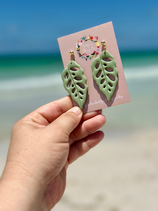 Swiss Cheese Monstera Dangles