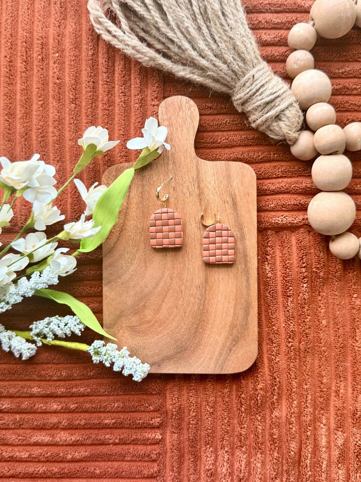 Fall Checkered Hoop Dangle