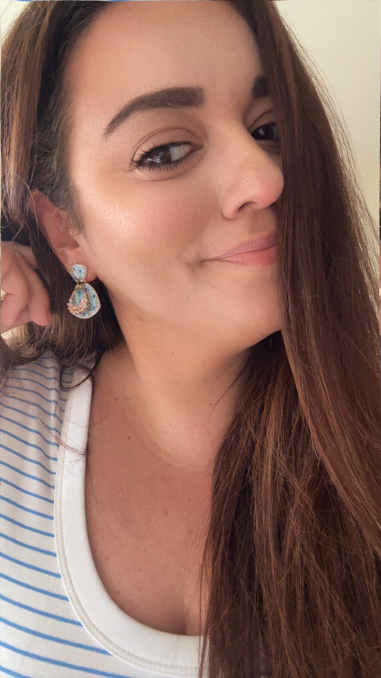 Blue Floral Bling Dangle