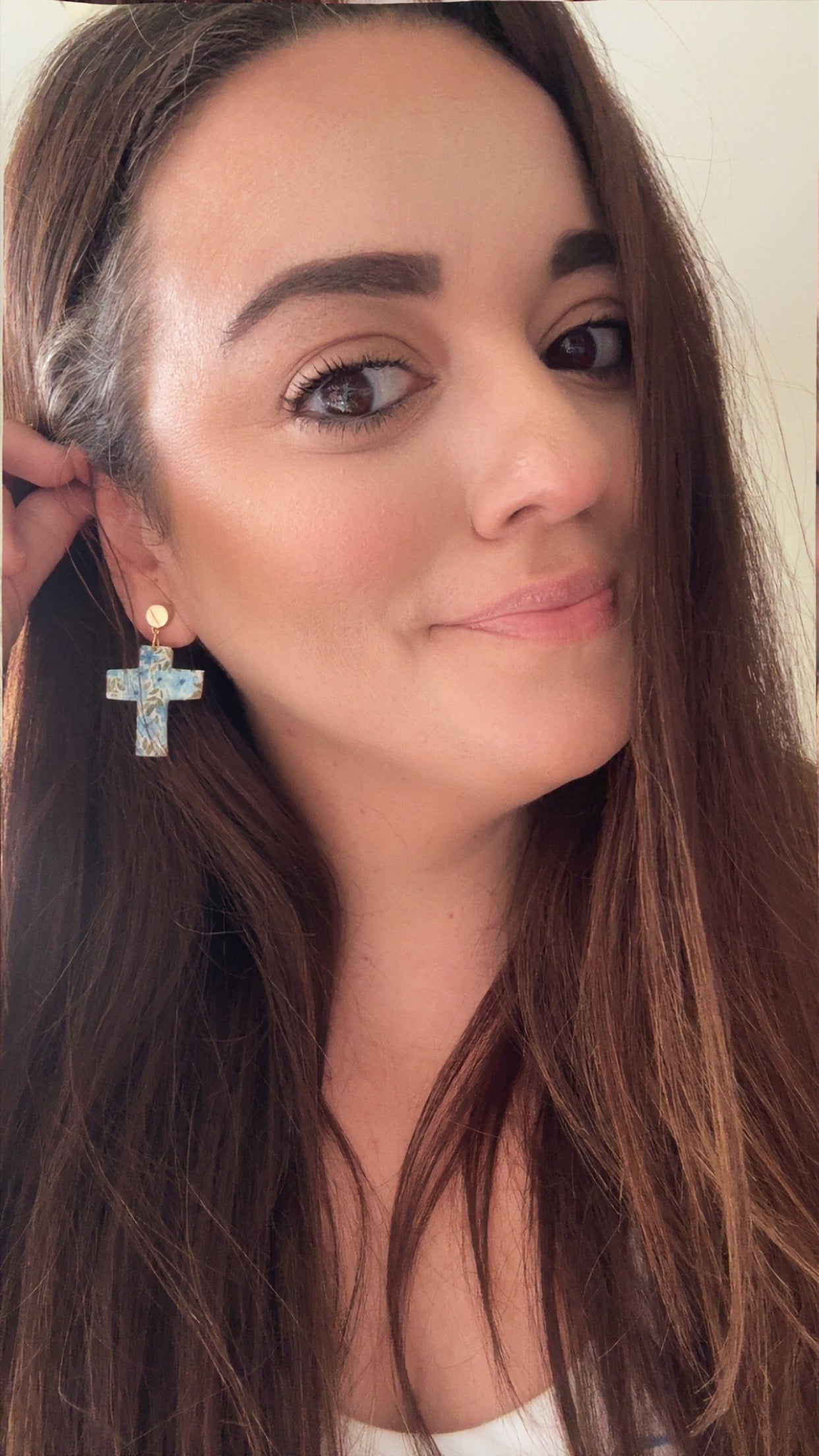 Blue Floral Crosses