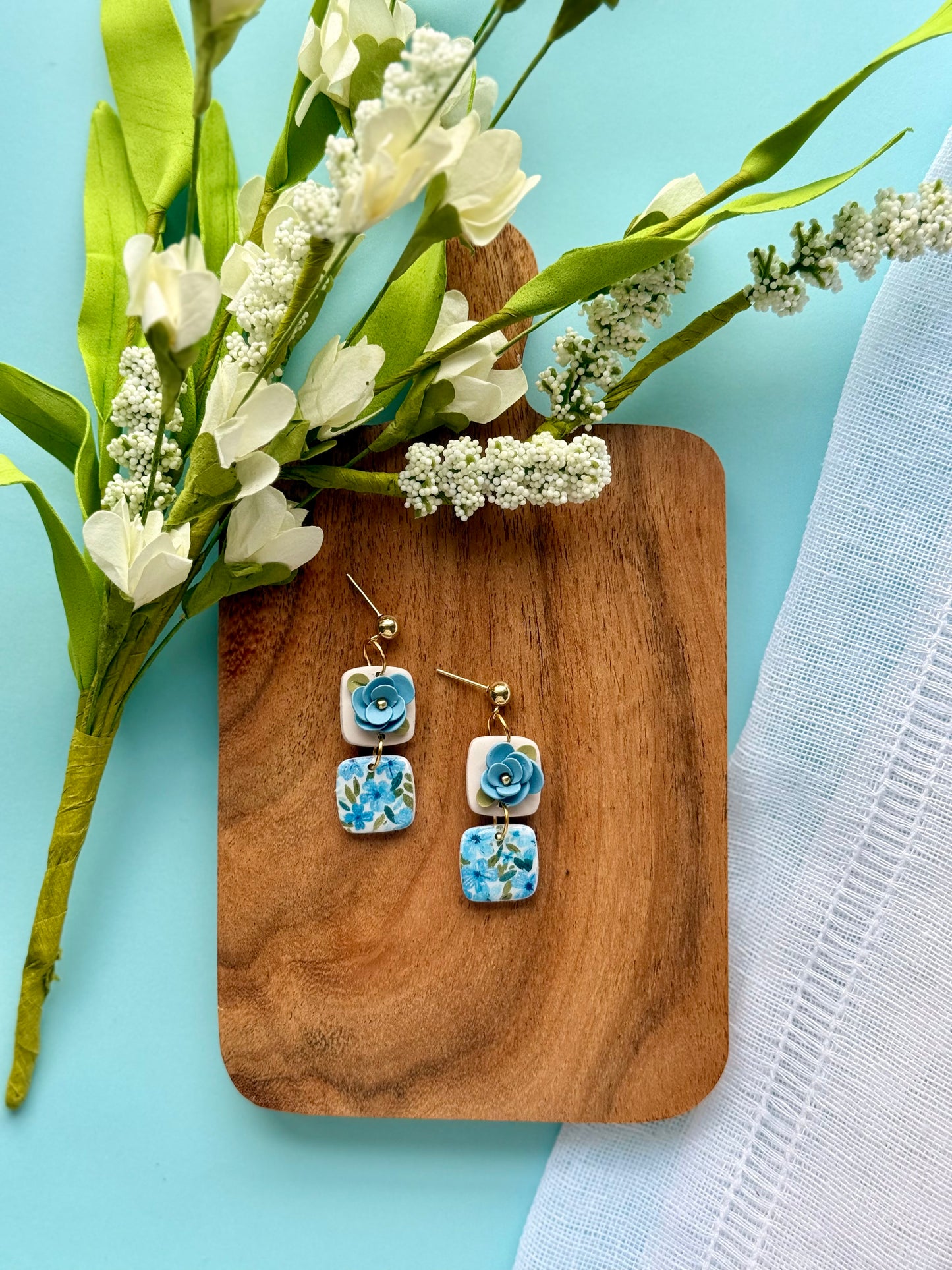 Blue Floral Dangle