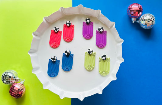 Zion Checkered Statement Stud