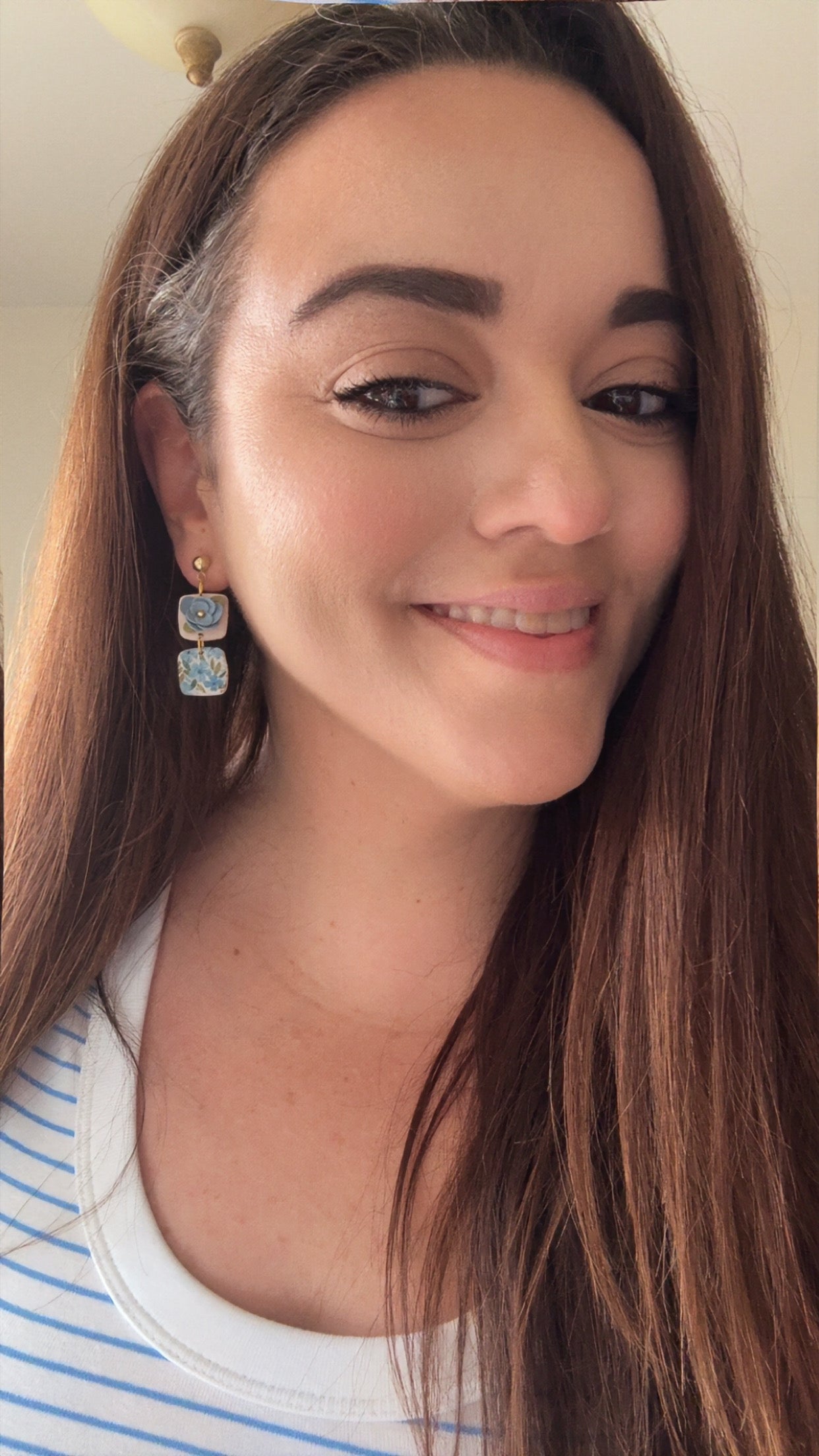 Blue Floral Dangle