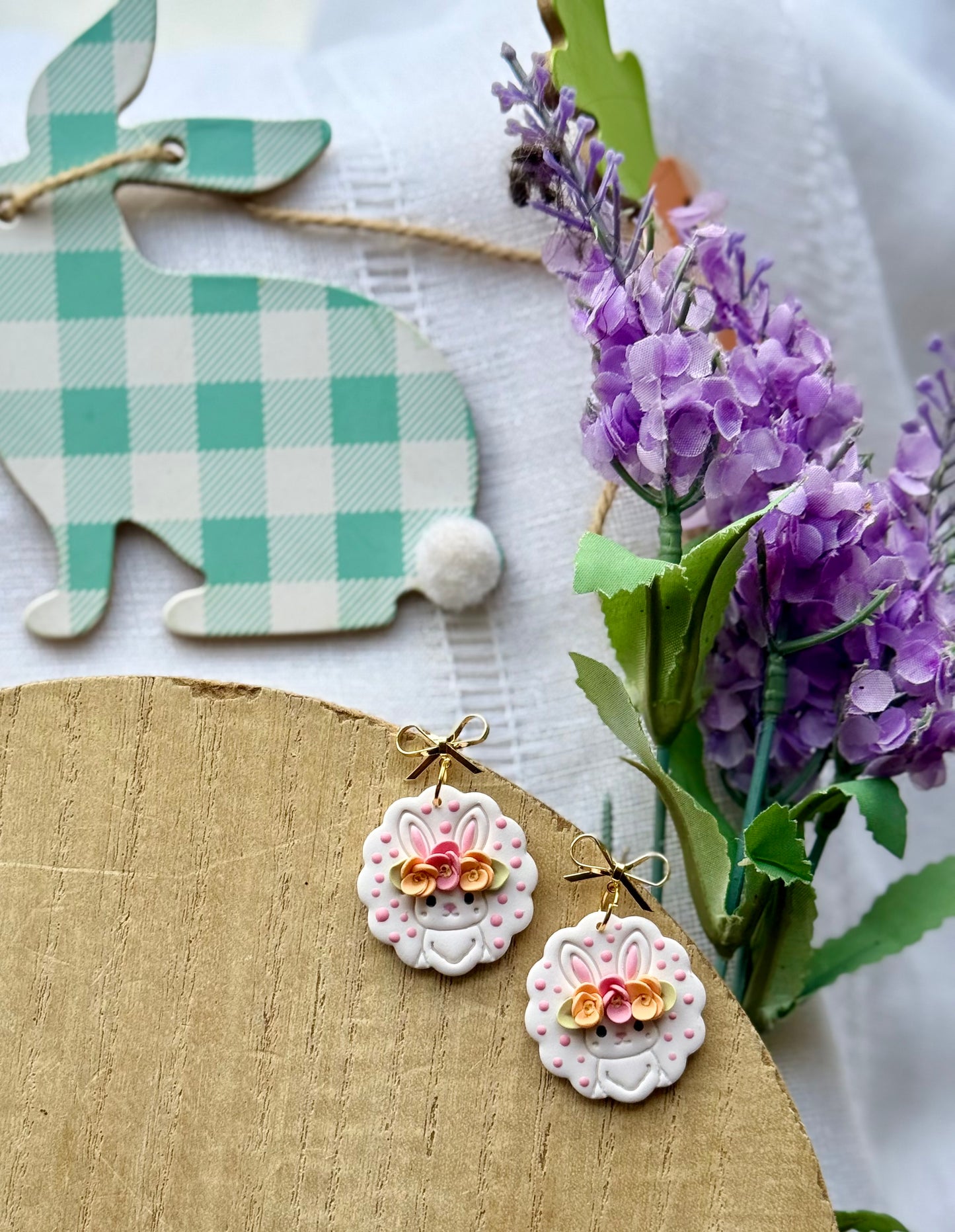 Floral Bunny Dangles