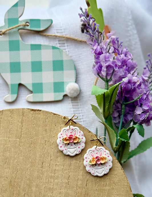 Floral Bunny Dangles