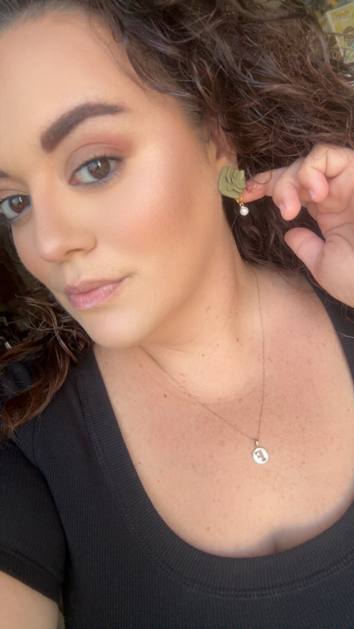 Floral + Pearls Statement Stud